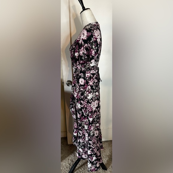Free Press Floral Wrap Dress Flowy Lorelei Gilmore Girls romantic feminine maxi - Picture 6 of 13